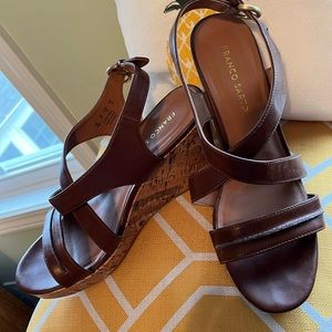 Franco Sarto Brown Wedges/Sandals